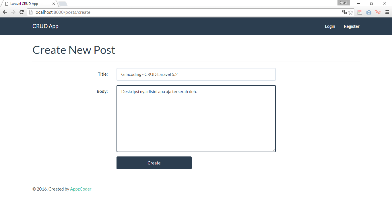 crud sederhana laravel